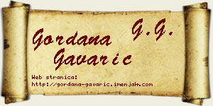 Gordana Gavarić vizit kartica
